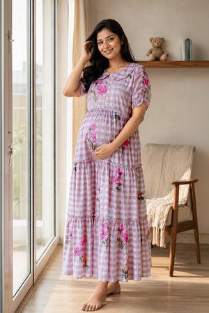 Cocoa Bloom Maternity Dress