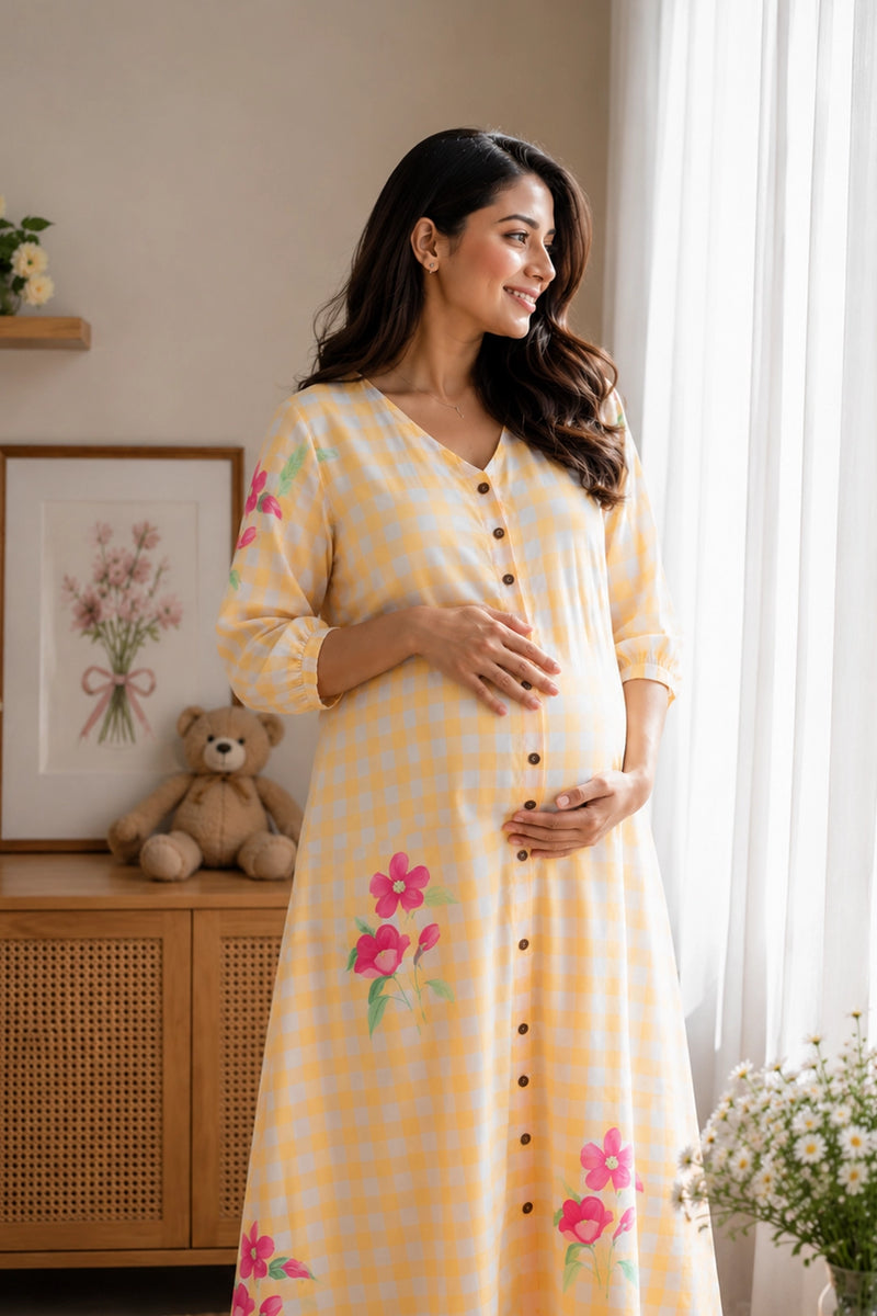 Apricot Aura Maternity Dress