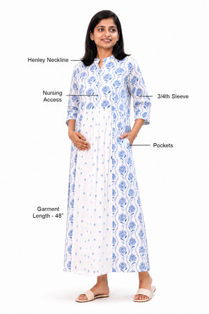 Indigo Garden Feeding Dress