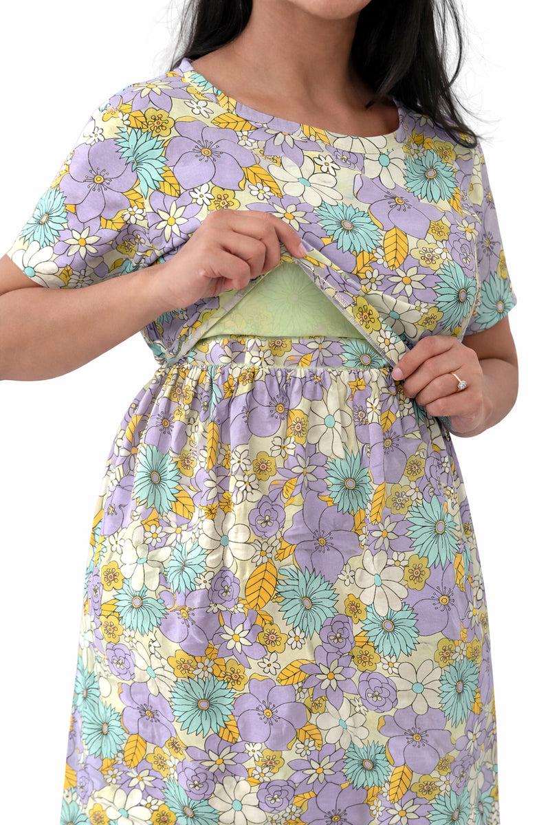 Lavender Meadow Zipless Feeding Gown