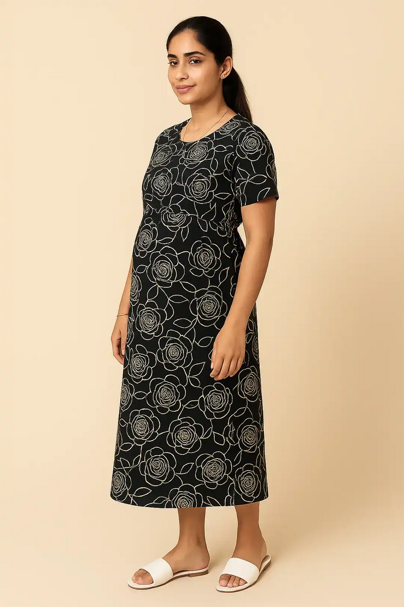 Shadow Rose Zipless Feeding Gown