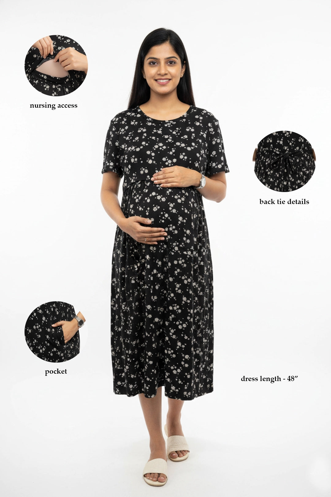 Sun - Kissed Daisy Zipless Feeding Gown