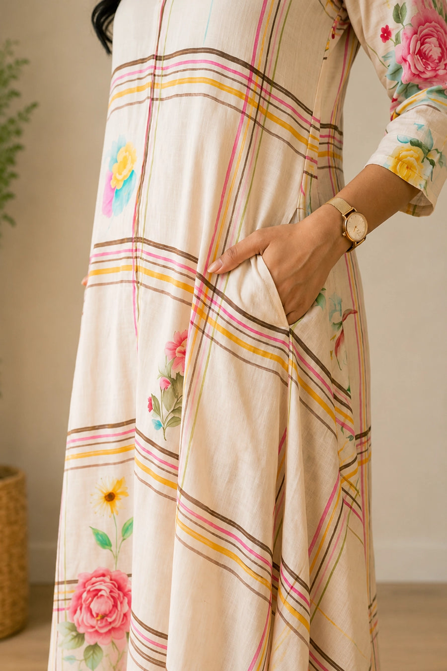 Vintage Rose Maternity Dress
