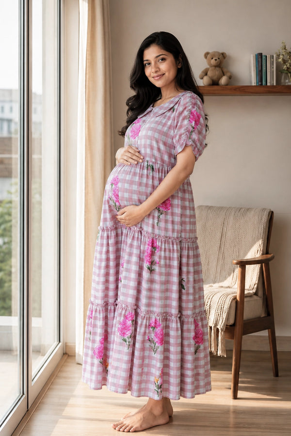 Cocoa Bloom Maternity Dress