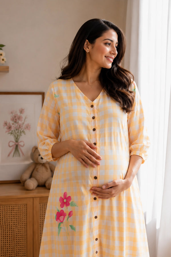 Apricot Aura Maternity Dress