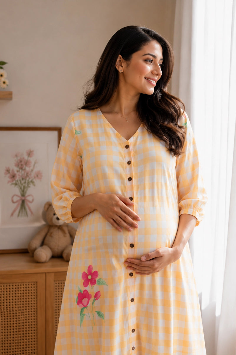 Apricot Aura Maternity Dress