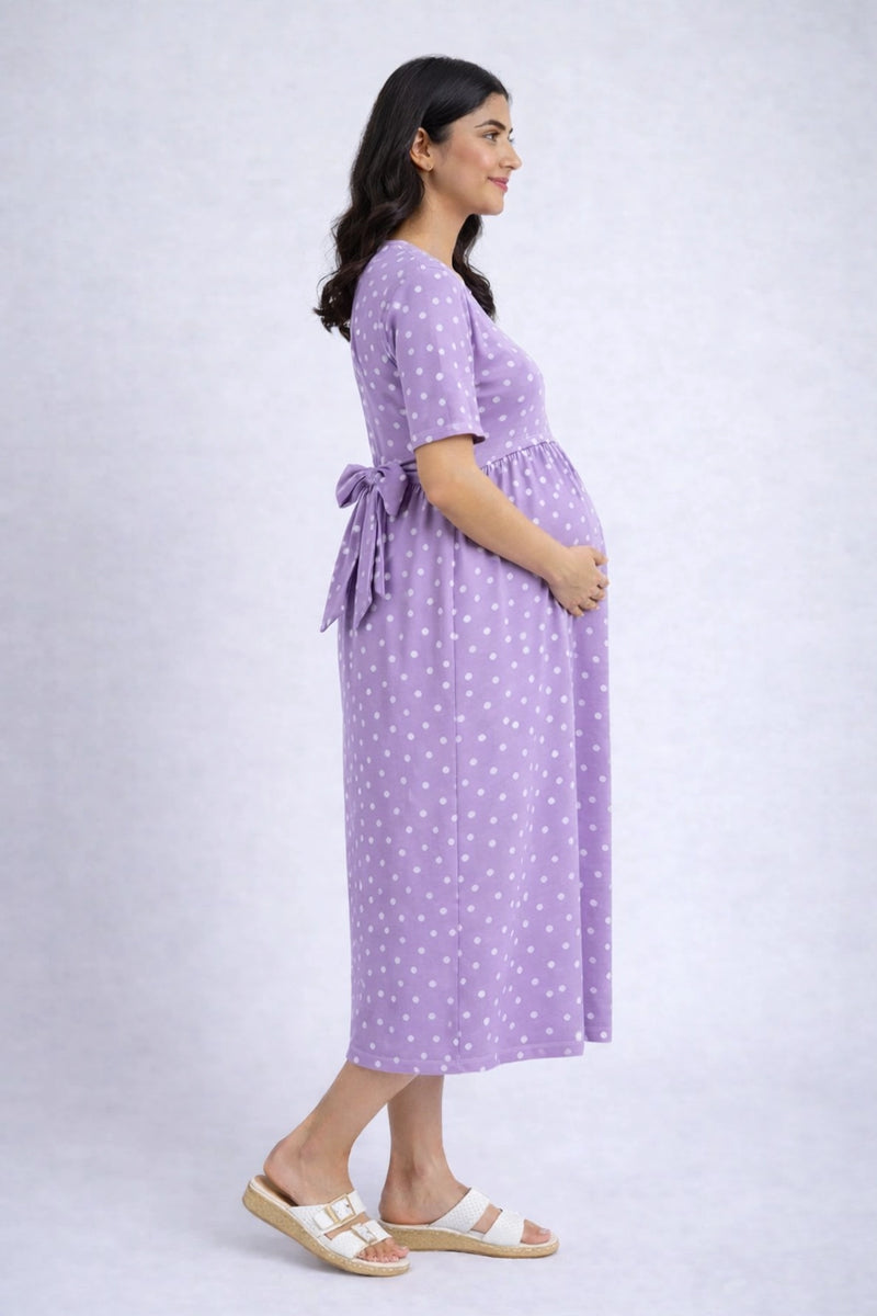 Orchid Polka zipless Feeding Gown