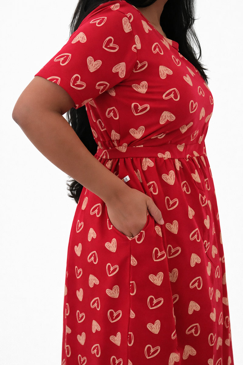Ruby Hearts Zipless Feeding Gown