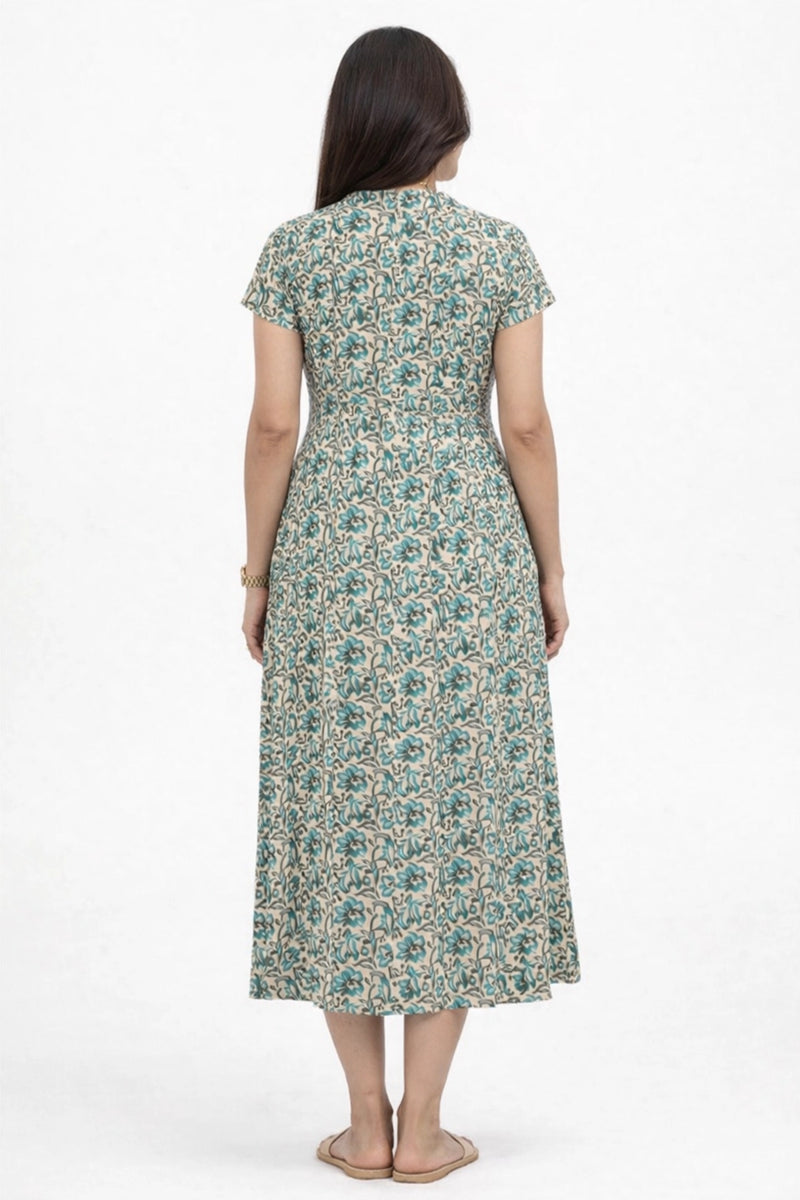 Teal Charm Feeding Dress