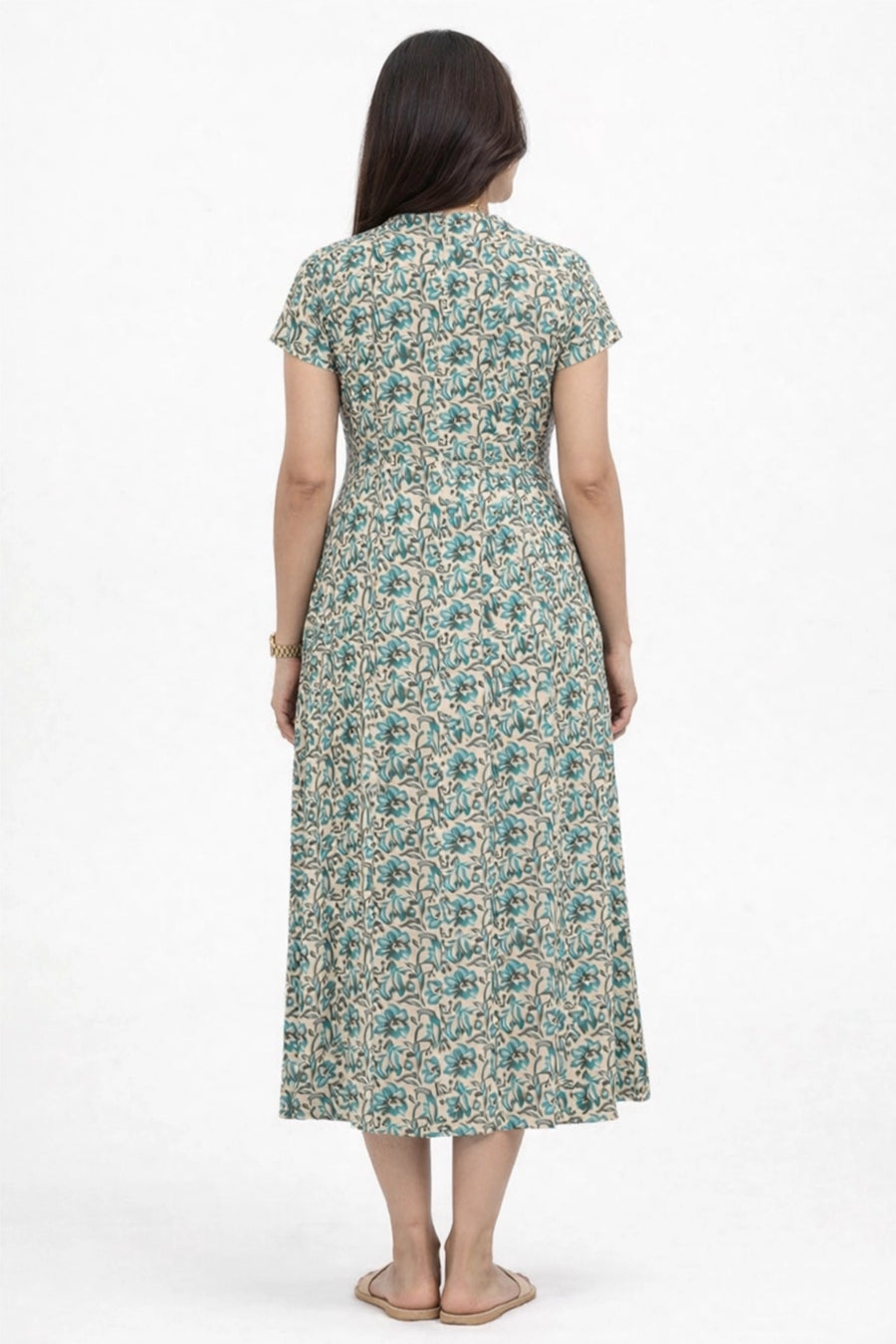 Teal Charm Feeding Dress