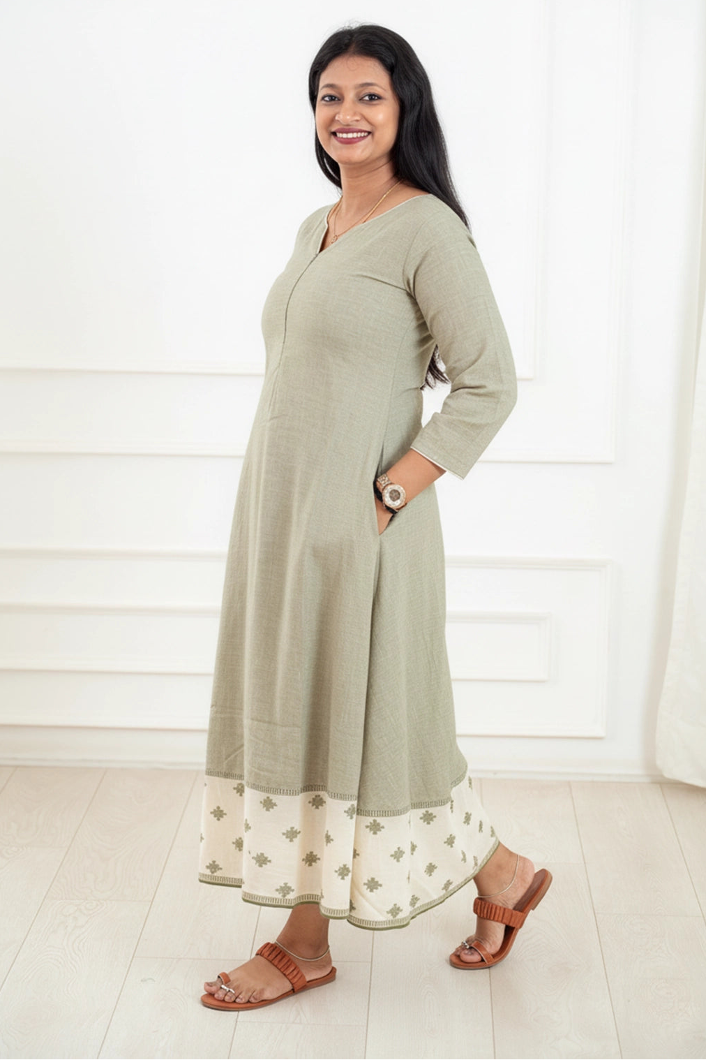 Silver Aura A-Line Maternity Dress
