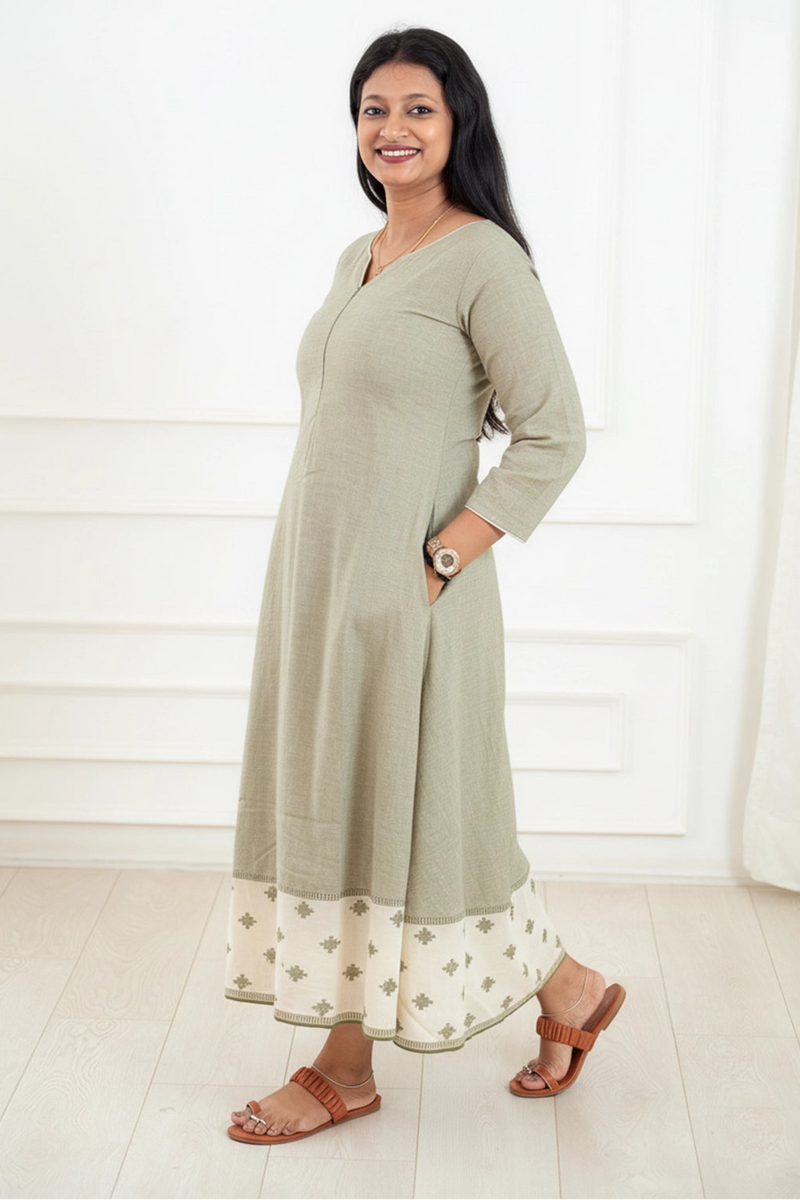 Silver Aura A-Line Maternity Dress