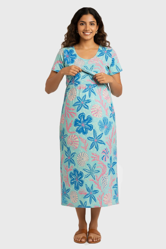 Coastal Breeze Zipless Feeding Gown