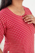 Crimson Plaid Feeding Co-ord Set