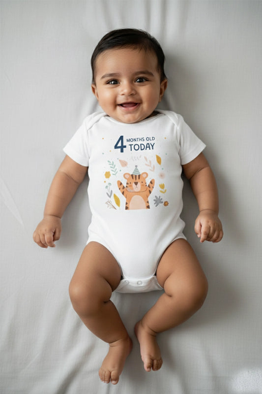 4 month  Milestone Onesies