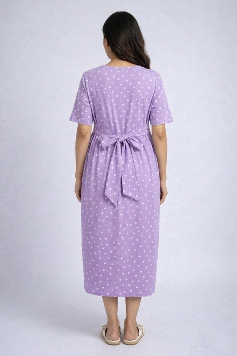 Orchid Polka zipless Feeding Gown