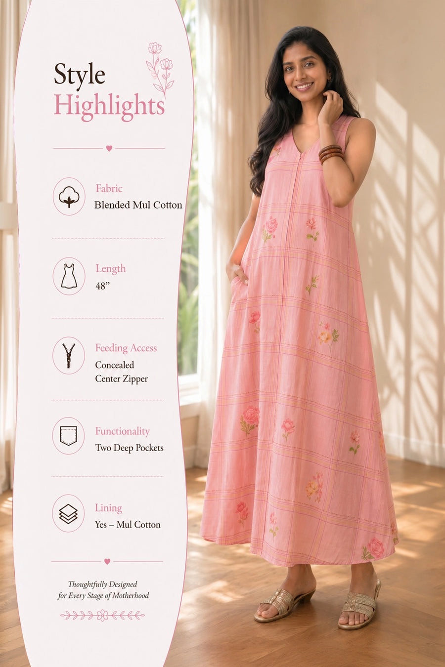 Rose Soleil Maternity Dress