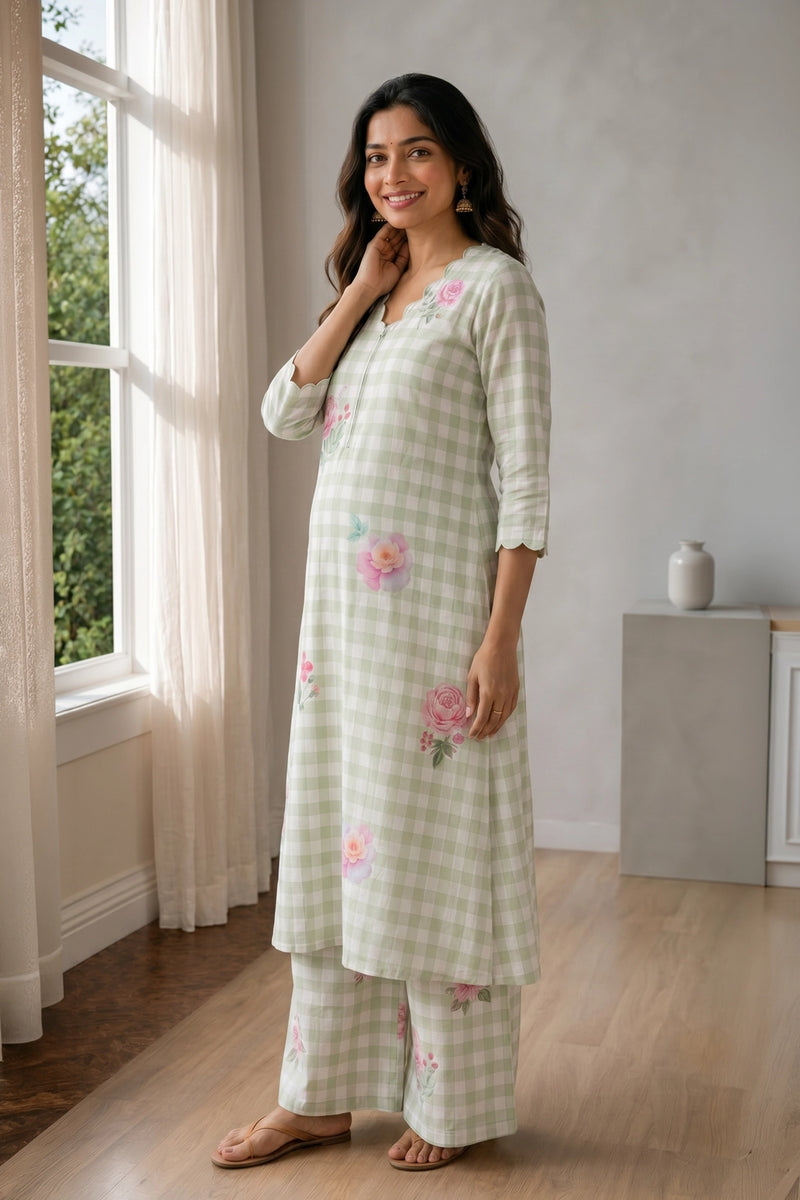 Pistachio Bloom Maternity Co-ord Set