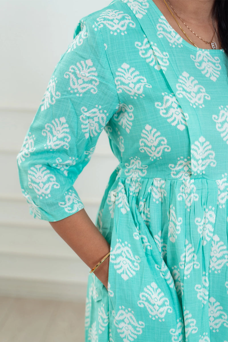 Paisley Teal Feeding Dress