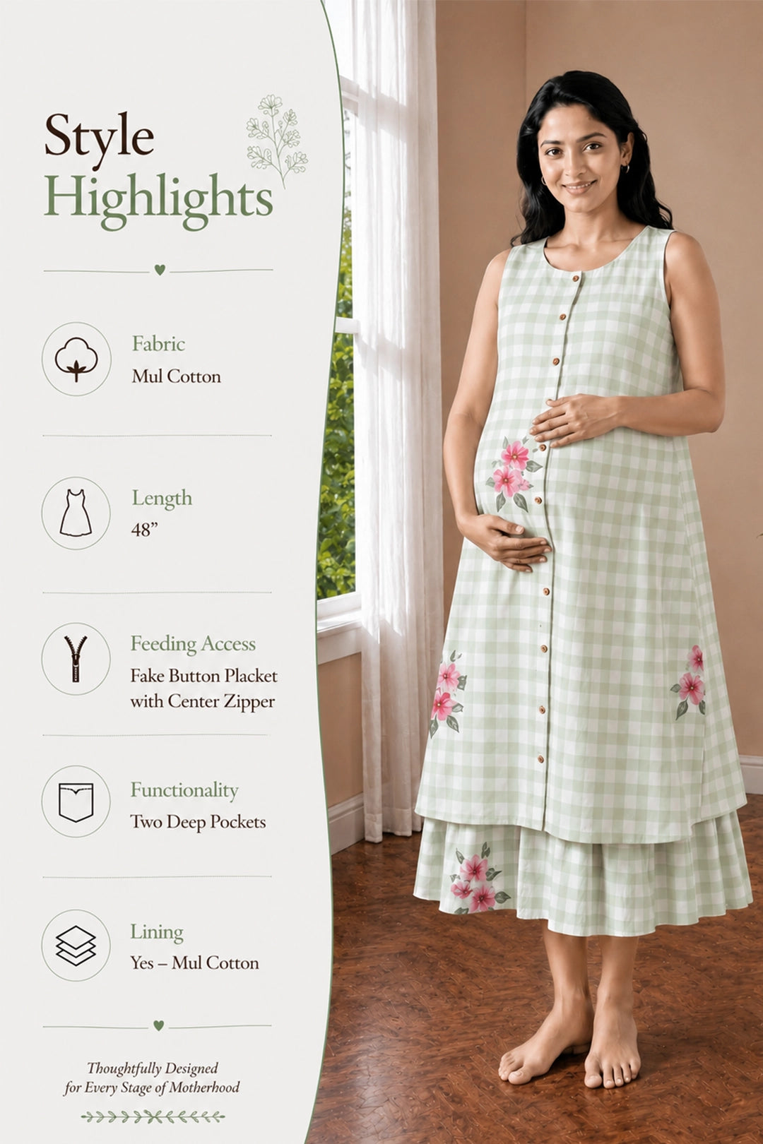 Melon Mist Maternity Dress