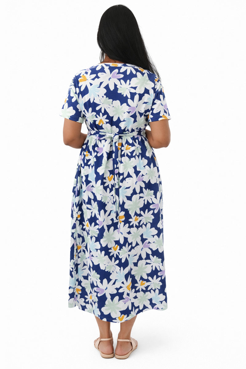 Indigo Garden Zipless Feeding Gown