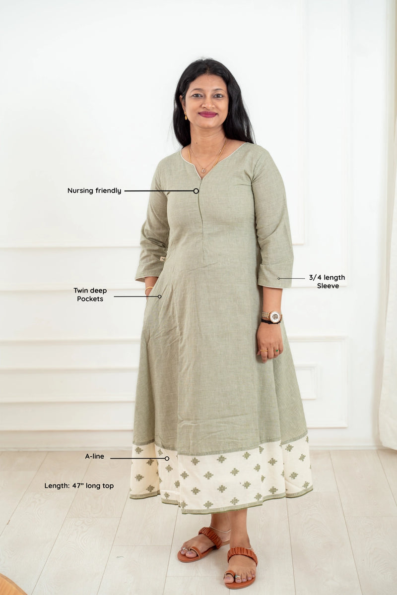 Silver Aura A-Line Maternity Dress