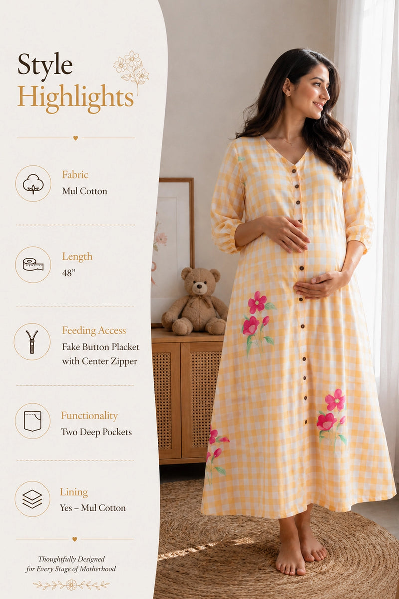 Apricot Aura Maternity Dress