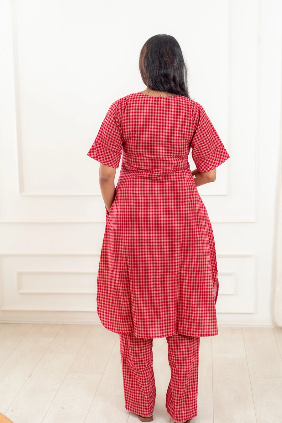 Crimson Plaid Feeding Co-ord Set