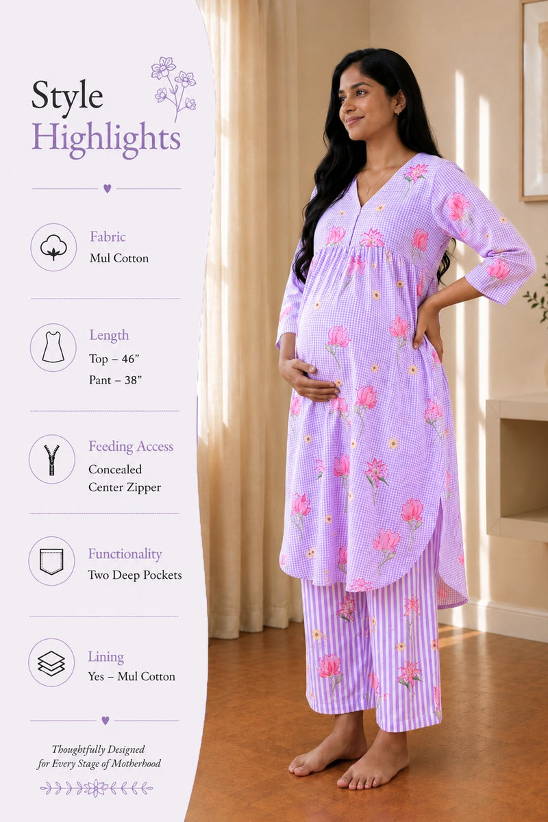 Lilac Reverie Maternity Co-ord Set