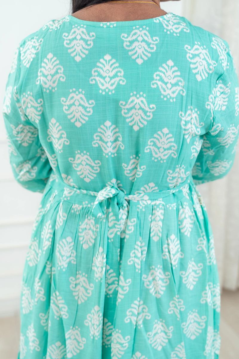 Paisley Teal Feeding Dress