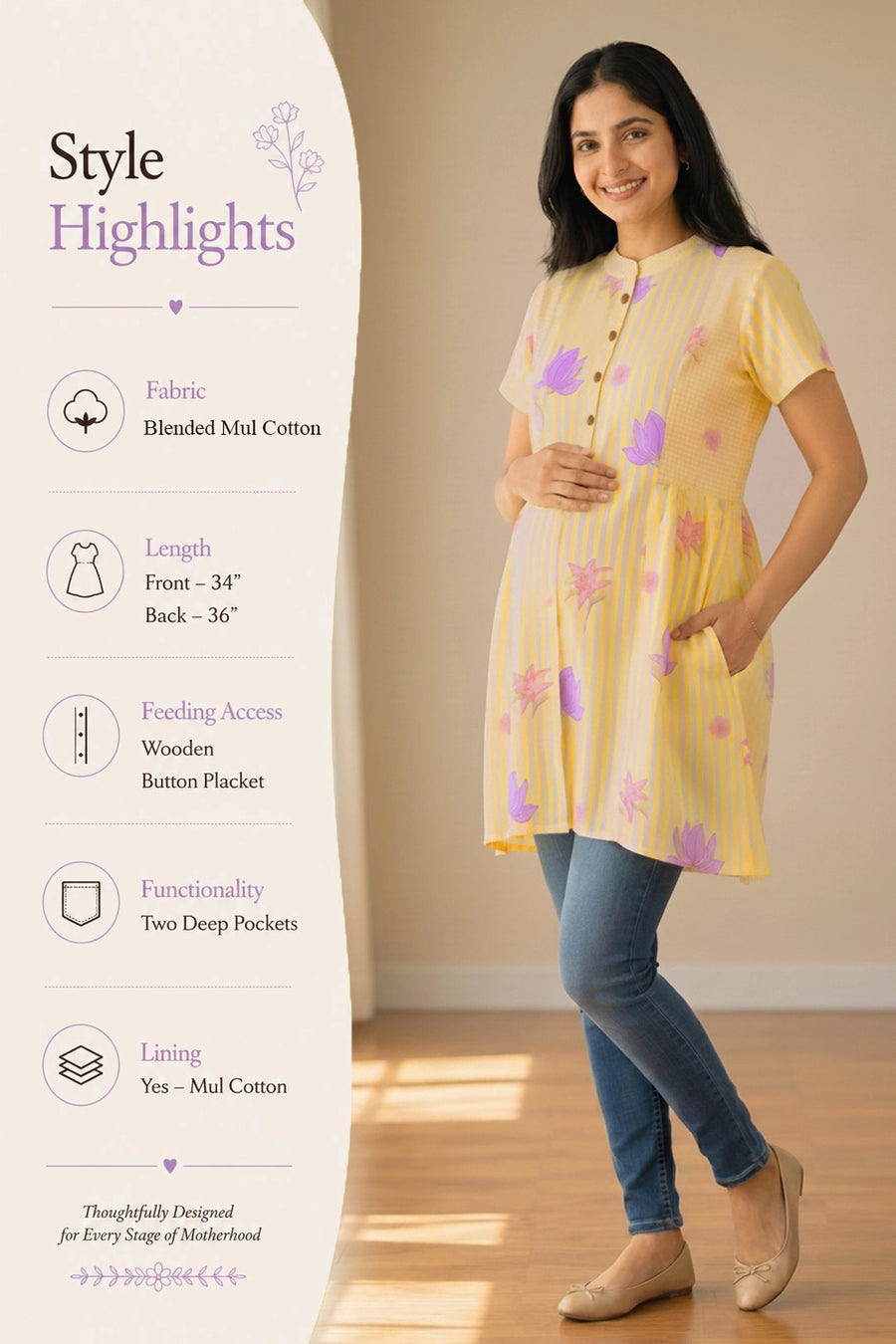 Lemon Breeze Maternity Tunic