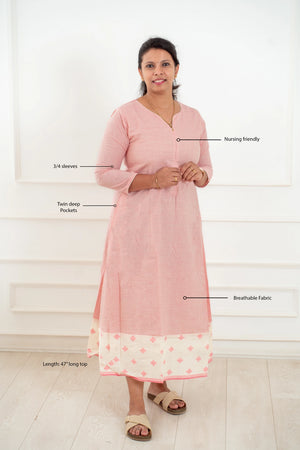 Rose Cloud A-Line Maternity Dress