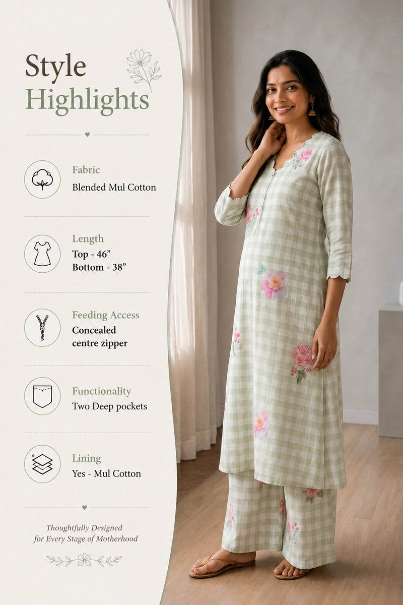 Pistachio Bloom Maternity Co-ord Set
