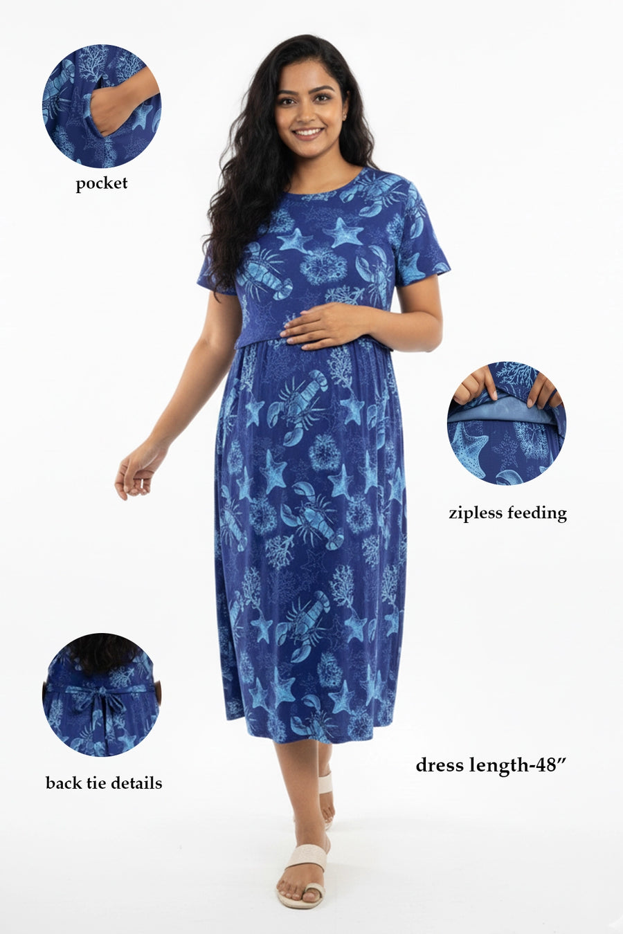 Underwater Dreams Zipless Feeding Gown