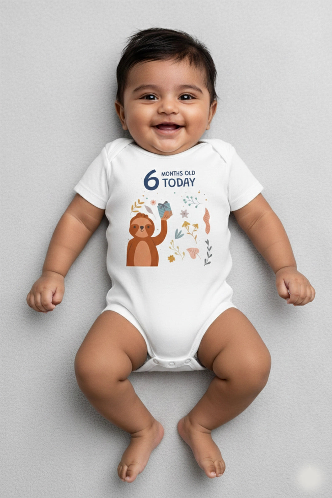 6 month  Milestone Onesies