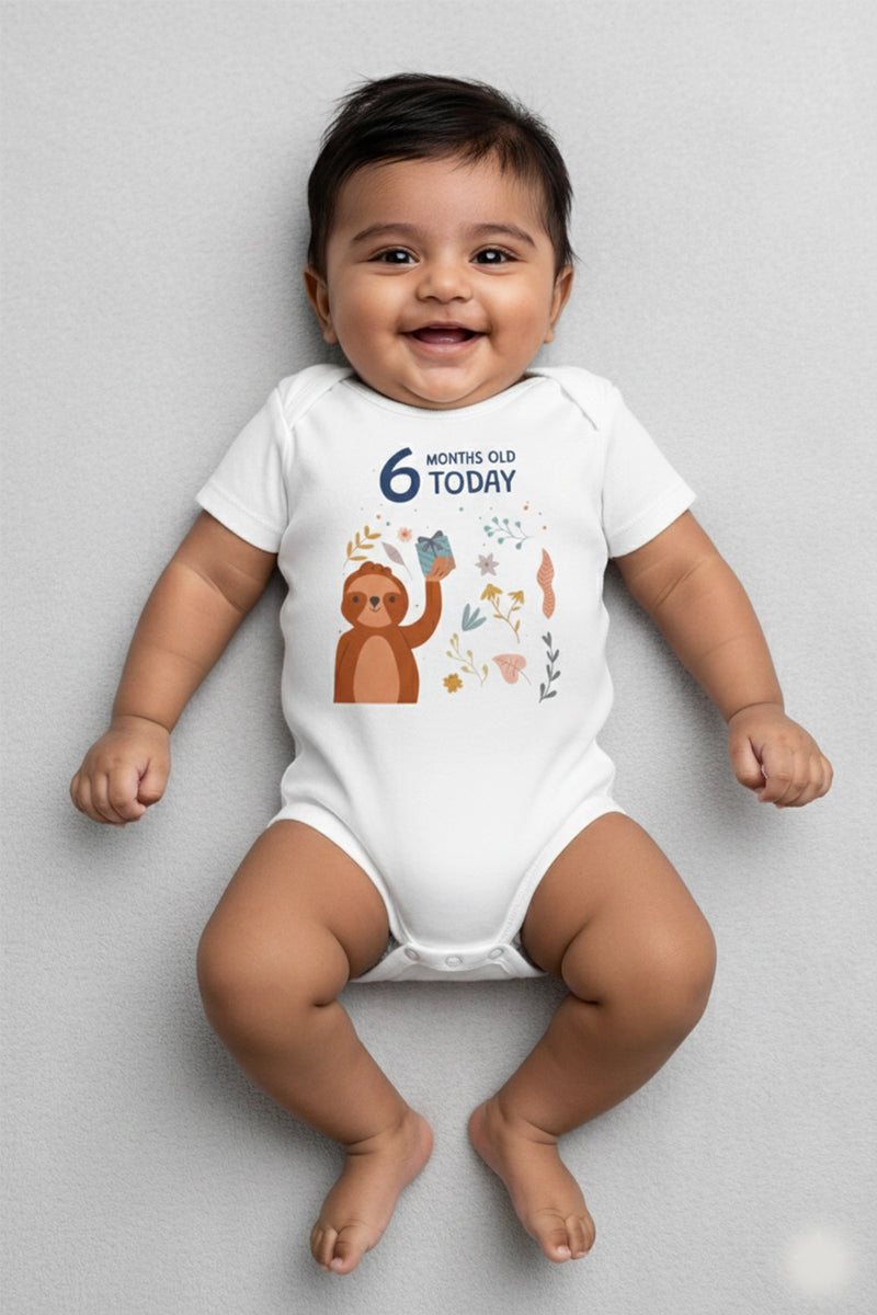 6 month  Milestone Onesies