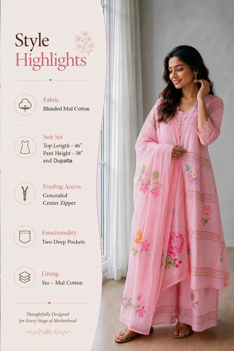 Blush Garden Maternity Suit Set