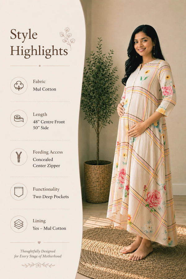 Vintage Rose Maternity Dress