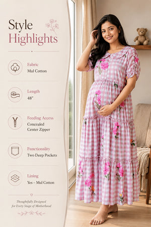 Cocoa Bloom Maternity Dress