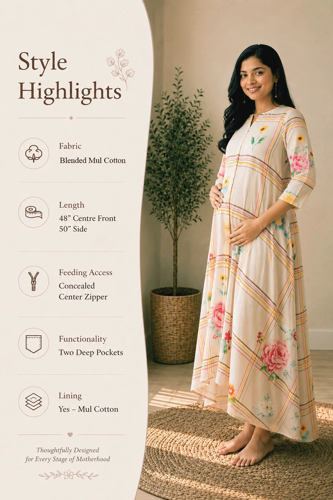 Vintage Rose Maternity Dress