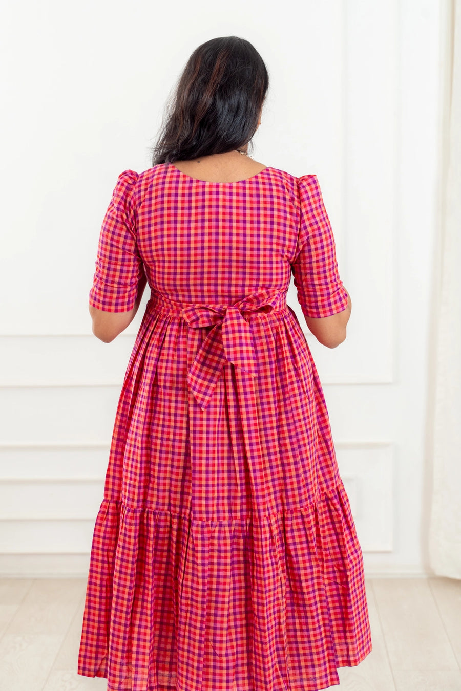 Peony Plaid Feeding Dress