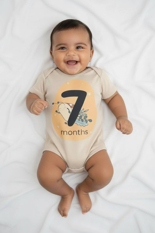 7 month  Milestone Onesies