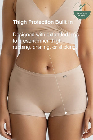 Anti Thigh-Rub Bamboo Boy Shorts - Winter Beige
