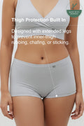 Anti Thigh-Rub Bamboo Boy Shorts - Limestone Grey