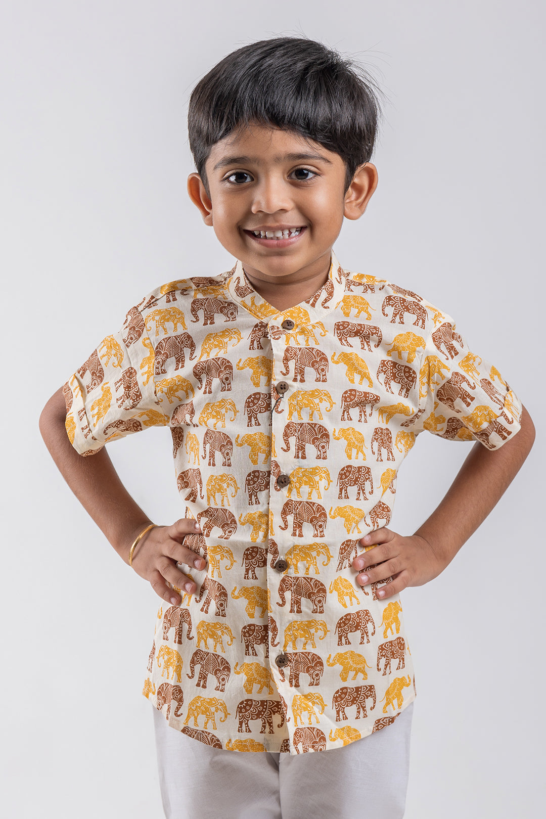 Cute Elephant Print Shirt for Boys