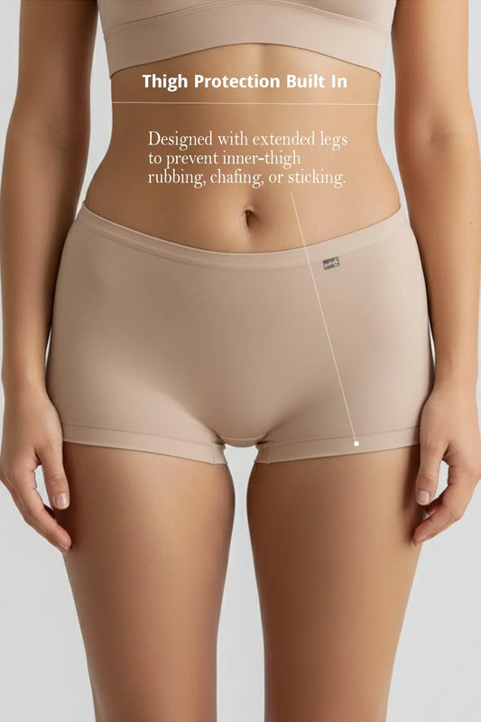 Anti Thigh-Rub Bamboo Boy Shorts - Winter Beige