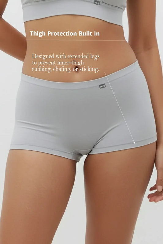 Anti Thigh-Rub Bamboo Boy Shorts - Limestone Grey