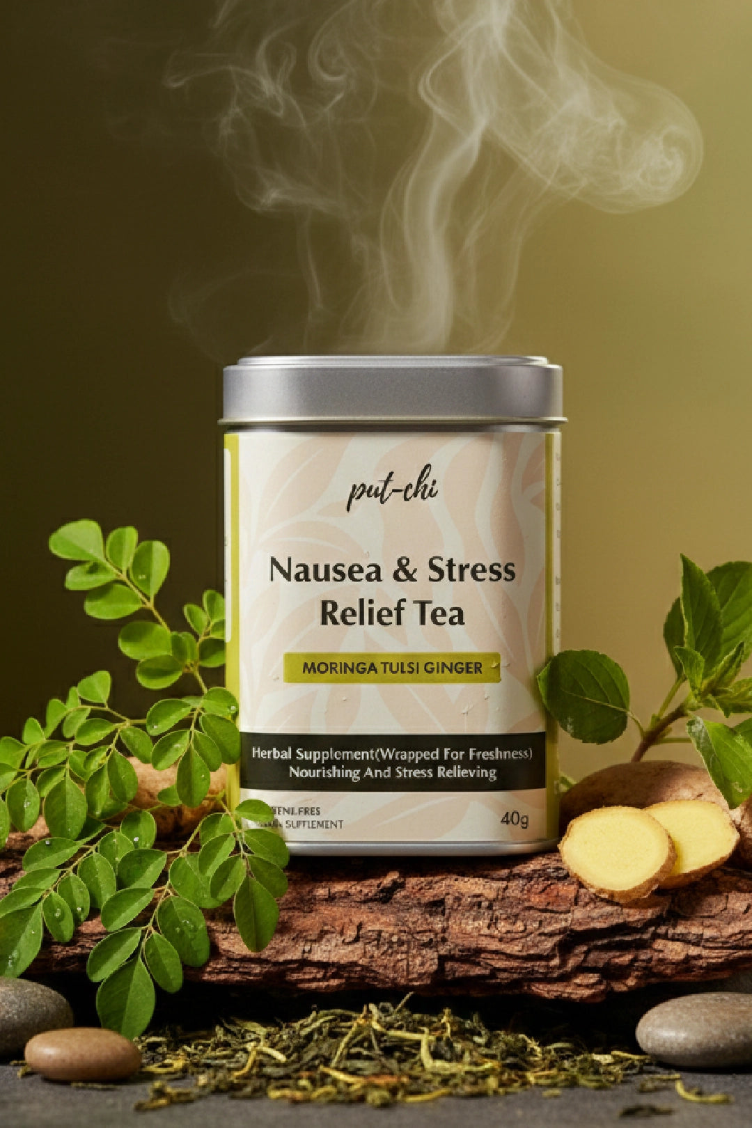 Complete Wellness Kit – Moringa, Triphala, Ashwagandha, Spirulina & Turmeric Capsules, & Moringa Ginger Herbal Tea