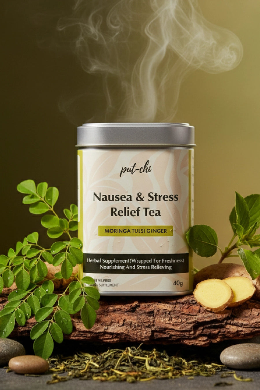 Complete Wellness Kit – Moringa, Triphala, Ashwagandha, Spirulina & Turmeric Capsules, & Moringa Ginger Herbal Tea