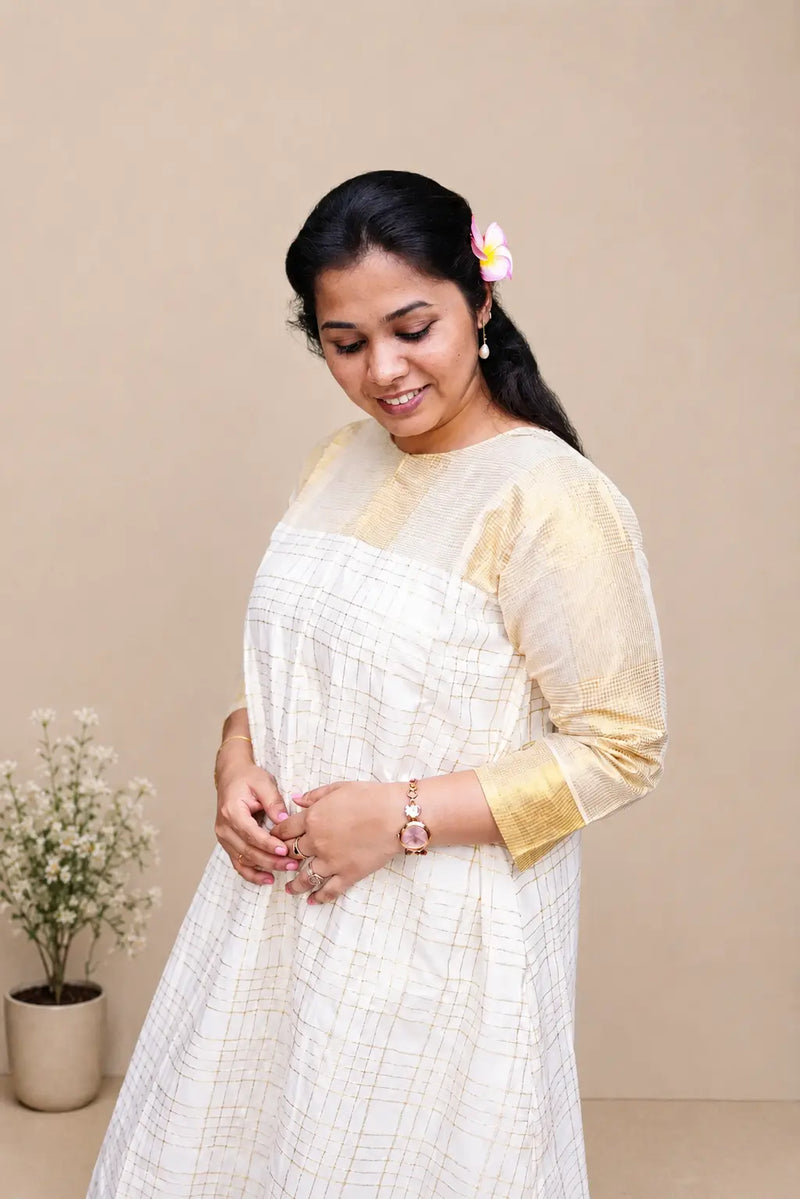 Aathira Checked Feeding Dress